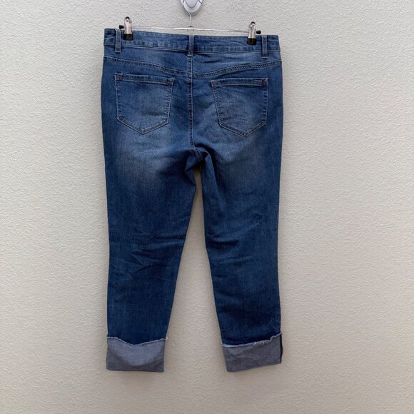 1822 Taylor Distressed Cuffed Raw Hem Denim Blue Jeans Pants Womens size 12 - Picture 5 of 9